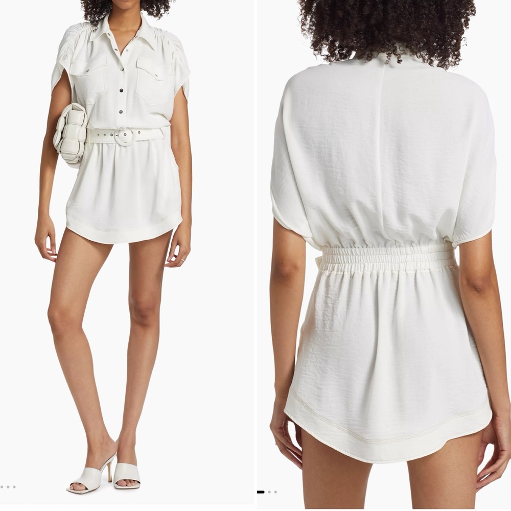 Ramy Brook Peyton White Shirt Dress, XS